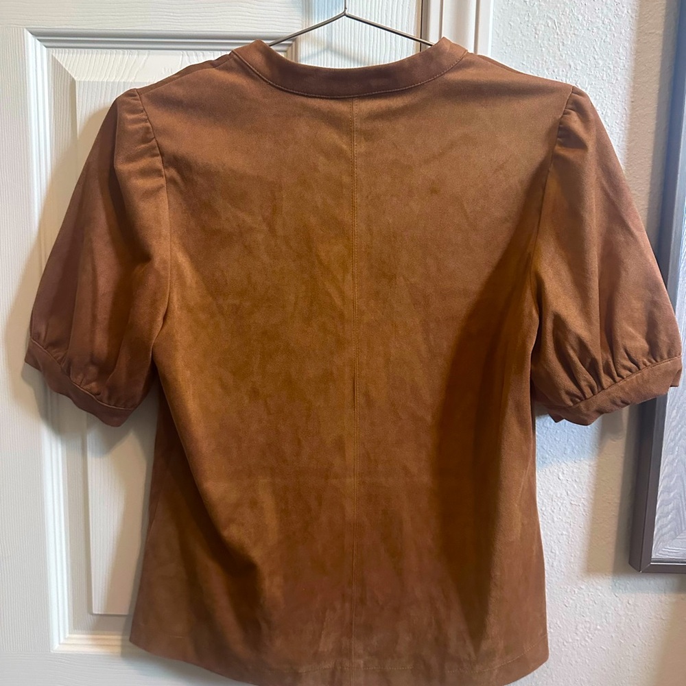 Steve Madden XS Jane suede top cognac